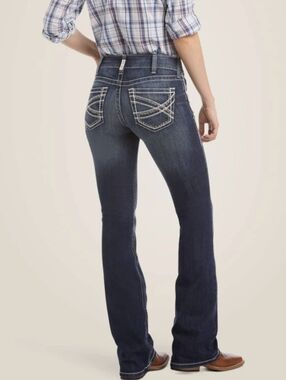 NWOT Ariat Women's R.E.A.L Mid Rise Entwinded Boot Cut Jean Womens Size 30R